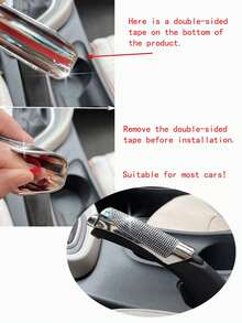 1pc Full Diamond Handbrake Cover, Rhinestone Handbrake Protective Cover, ABS Material Handbrake Grip Cover - A - View 4