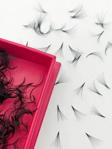 1 Box 1000 Cluster False Eyelashes, Premade Fan Pointy Base, 14D / 16D, 8-15mm Length C / D, Curl 0.05mm Thickness,10Pcs Eye Pads+10Pcs Lash Brush, Soft And Natural Grafting Handmade False Eyelashes Easy To Use And Save Time, DIY At Home, Thick Fake Lashes For Professional, Daily, Wedding, Party, Costume Makeup - Black - View 7