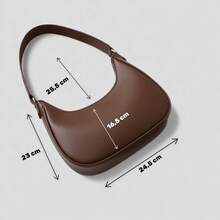 Santorini handbag Women's Baguette Bag, Spacious, Beautiful, Medium-Sized, Stylish, Casual Shoulder Bag - 咖啡 - 查看 2