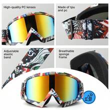 Gafas de Motocicleta Todoterreno Premium con Lente Antivaho de Doble Capa, Almohadilla de Nariz Desmontable - A Prueba de Viento y Golpes para Ciclismo, Esquí y Motocross, Alta Calidad, Protección - B - Ver 4