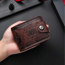 2026 New Upgrade Men's Faux Leather Wallet Credit Card Photo Holder Elegant Daily Use Durable Denim Lining Unique Wallet All Seasons Suitable Mother's Day Father's Day Music Festival Running Of The Bulls Halloween Christmas Boxing Day Valentine's - Khaki - View 8