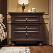 Fully Assembled Solid Wood Nightstand With 2 Storage Drawers, 26" Extra Large Traditional Bedside Cabinet For Bedroom - Dark Brown - View 3