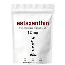 Astaxanthin 12mg With MCT Oil, 120 Softgels, 4 Month Supply | Premium Astaxanthin Antioxidant Supplements* | Fresh Microalgae Source | Triple Strength, Non-GMO, Gluten Free, No Soy - 1pc - 查看 1