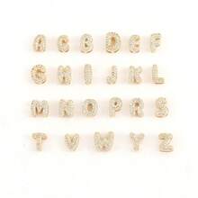 1pc New Classic Rainbow Bubble Initial Golden Stainless Steel Figaro Chain Bracelet For Women - Yellow Gold - View 4