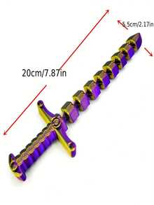 Espada flexible con articulaciones de gradiente de color multicolor impresa en 3D. Una espada, dos formas - extensible y flexible. Adecuada como regalo para Halloween, Navidad, Acción de Gracias, Día de los Inocentes y fiestas de cumpleaños - Multicolor - Ver 4