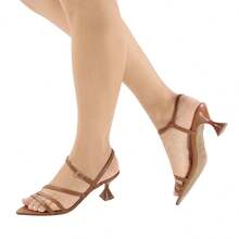 Women's Sandal With Leaf Toe, Cup Heel, Thin Straps, Elegant And Casual - Lạc đà - Xem 2