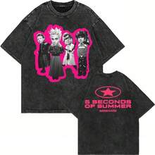 5SOS T-Shirt Graphic Print Washed Cotton Tees Unisex - 1 - 查看 1