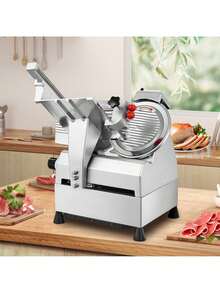 Automatic Meat Slicer, 540W  Slicer, 2 PCS 10" Stainless Steel Removable Blade, 0-15mm Adjustable Thickness, Child Lock Protection, Food Slicer Machine For Meat Cheese Bread For Home Use - Silver - View 9