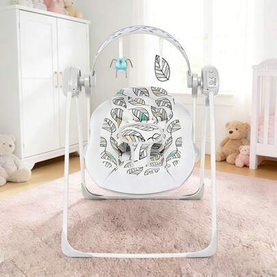 Baby Swing,Portable Baby Swing,Foldable Baby Swing With Timer For 0-6 Months 6-20 Pounds,Adjustable Speed 5-Point Harness For Newborns Gifts