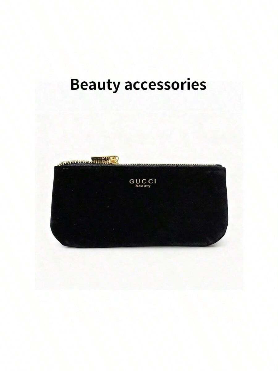 女士中号丝绒链条斜挎化妆包 - 日常时尚 GUCCIBAG-RED-BEE - 黑色 - 查看 1