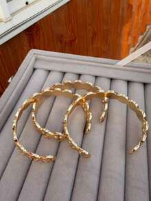 1件奢华全镶钻手链，优雅女士手链，附防氧化包装盒 - 金色 - 查看 2