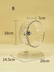 1pc Hamster/Golden Retriever Toy, DIY Acrylic Silent Running Wheel With Transparent Stand, Requires Self-Assembly After Unpacking - Mouse Toy - View 7