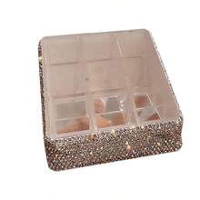 Luxury Rhinestone Inlaid 9-Grid Lipstick & Cosmetic Storage Box, High-End Vanity Organizer - Multicolor - View 9