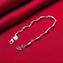 Vòng tay mạ bạc 925 hình giọt nước/giọt mưa dành cho nữ, phụ kiện thời trang quyến rũ cho đám cưới, lễ đính hôn, tiệc tùng. - Bạc - Xem 1
