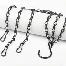 1pc Black Hanging Hook Chain, Hanging Basket Chain, Flower Pot Chain, Bird Feeder Chain, Lantern Chain - 1Pc - View 5
