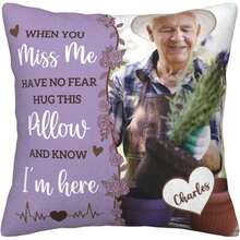 Personalized Memorial Throw Pillow With Photo,Sympathy Gift For Loss Of Loved Ones, Bereavement Remembrance Gifts,Custom Pillowcase With Picture Home Decor - Purple - View 2