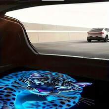 1件装，动物主题蓝色猎豹图案印花涤纶纤维汽车后备箱垫 - 防尘，汽车后备箱垫 - 後車廂墊 - 查看 2