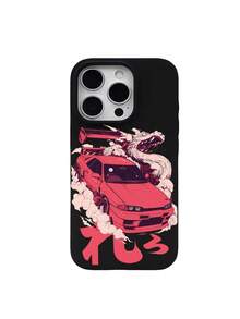 1pc Fashion Personalized Mist Dragon Racing Pattern Shockproof Black Liquid Straight Edge TPU Phone Case Suitable For IPhone 16 Pro Max/16/16 Pro/16 Plus/15/15 Pro Max/15 Pro/11/12/13/14 Pro Max/11 Pro/11 Pro Max/12 Pro/12 Pro Max/13 Pro/13 Pro Max/14 Pro/14 Pro Max, Soft Case With Elegant Feel - Multicolor - View 1