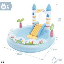 Intex 充氣兒童遊樂中心，附滑梯、獨角獸城堡（附噴水器）、彩色球、遊戲圈和泳池，尺寸 196x178x127 公分 ✅ 24/48 小時送達西班牙大陸 - 彩色 - 查看 4