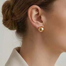 PMKMKM 12pcs 2mm/3mm/4mm/5mm/6mm Golden Or Silver Butterfly Clasp Steel Ball Stud Earrings, 316l Stainless Steel Hypoallergenic Earrings, Unisex Ear Bone Stud Piercing Jewelry, Minimalist Style Ear Accessory Suit For Boys/Girls, Thanksgiving Day Best Gift For Family And Friends - Gold - View 8