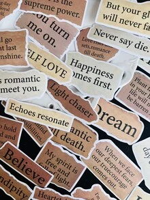 50pcs Tear-Off English Sticker Graffiti Sticker, Waterproof PVC Holiday Decor Stickers For Phone Case, Notebook, Laptop, Scrapbook, Skateboard, Guitar, Luggage, DIY - Multicolor - View 7