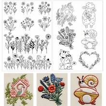 Water-Soluble Floral & Animal Pre-Printed Embroidery Stabilizer Paper, Self-Adhesive Non-Woven Embroidery Pattern Sticker, Clothing Embroidery Transfer Sticker - Black and White - a - View 15