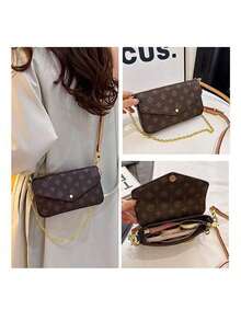 2026 New Summer Women Small Sling Bag With Chain Strap, Retro Baguette Crossbody Bag, Fashion Ladies Shoulder Bag - Cà phê nâu - Xem 6