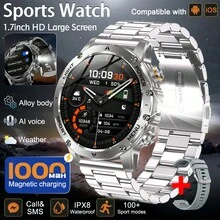 GUHUAVMI 2026 Jam Tangan Pintar Olahraga Luar Ruangan Pria Terbaru dan Tahan Lama, Layar Besar 1,7 inci, Lampu Senter LED Kuat, Mendukung Panggilan Bluetooth, Asisten Suara, Penerimaan Pesan, Kapasitas Baterai Besar 1000mAh, Tahan Air IPX8, Tahan Tiga Jenis, Pemantauan Tidur, Pelacakan Kebugaran, 100+ Mode Olahraga, Penghitung Langkah - MultiWarna - View 17