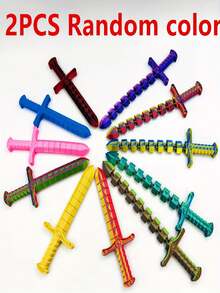 Espada flexible con articulaciones de gradiente de color multicolor impresa en 3D. Una espada, dos formas - extensible y flexible. Adecuada como regalo para Halloween, Navidad, Acción de Gracias, Día de los Inocentes y fiestas de cumpleaños - Multicolor - Ver 8