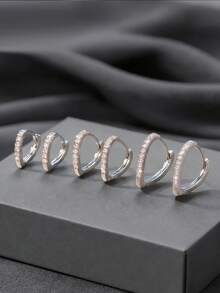 3 Pairs/Set Elegant Heart-Shaped Stud Earrings, Luxury Versatile Jewelry Earring Set, Suitable For Holidays, Dates, Birthday Gifts - Heart-shaped Earring Set - View 8