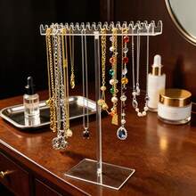 1pc Elegant Black Velvet T-Bar Bracelet Display Stand - Tabletop Jewelry Holder, Mother's Day Gift, Suitable For Retail Display Cases - Clear - View 5