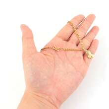 1件新款手形字母吊坠金色不锈钢费加罗链项链，女士款 - 金黃色 - 查看 3