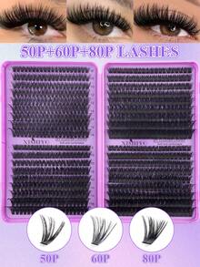 720/630/504 Cluster False Eyelashes, Personal Eyelash Book, High Capacity False Eyelashes, 8-16mm Mixed Length Eyelash Set, Beginner DIY Home Eyelash Extension Kit, Eyelash Cluster, Individual False Eyelashes, Suitable For Daily Commute, Dates, Music Festivals, Enlarging Eyes - D - View 11