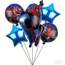 Marvel 5个全新蜘蛛侠铝箔气球套装，漫威英雄蜘蛛侠铝箔气球，生日派对装饰球，新年礼物，情人节礼物，复活节礼物 - 查看 9