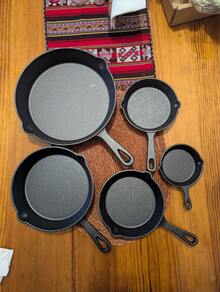 5 Pre-Seasoned Cast Iron Non-Stick Pans For Sautéing, Cooking Pans - View 5