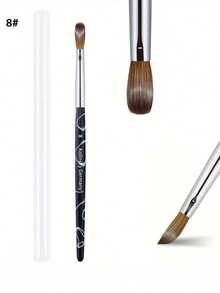 1 pieza Pincel de arte de uñas de cristal con patrón blanco sobre fondo negro, pincel de extensión de manicura francesa de marta - Multicolor - Ver 12