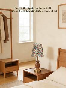 1pc Wood Grain Decorative Table Lamp, Suitable For Living Room, Study, Hotel, Outdoor Camping, Gift, Bedroom, Reading, Children, Decoration, Pregnancy, Prayer Corner, Italian Style, Minimalist, Chinese Style, French Style, Modern Arabic Style, Minimalist Islamic Design, Oasis Mixed Style - Multicolor - View 7