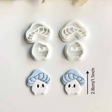 4pcs Duck, Mushroom Elf Polymer Clay Mold Set, DIY Craft Ceramic Tool, Polymer Clay Jewelry Making Supplies, Handmade Earring Mold - White - View 8