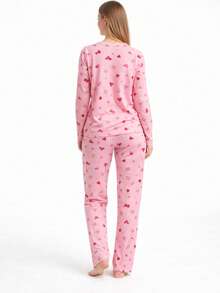 Pijama longo calça e manga longa suede premium frio estampas sortidas - Multicolorido - Visão 4