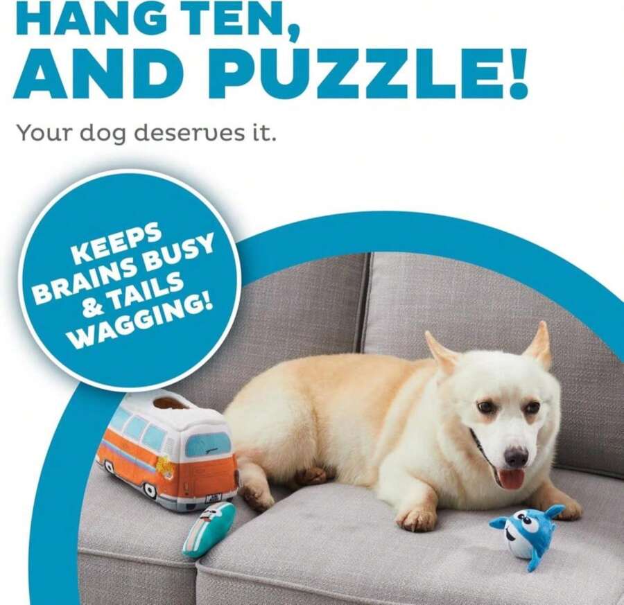 Outward Hound Hide A Surf Van Plush Dog Toy Puzzle - Màu H - Xem 1