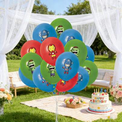 Set de 18 globos con temática de Marvel Avengers, adecuado para decoración de fiesta de cumpleaños, regalo de Año Nuevo, regalo de San Valentín, regalo de Pascua (estilos aleatorios)