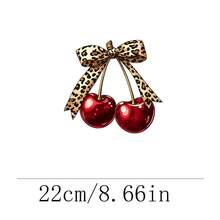 1pc/2pcs/3pcs Leopard Print Cherry Heat Transfer Printing Patch, DIY Ironing Fabric Sticker, Suitable For T-Shirts, Hoodies, Baseball Caps, Canvas Bags - L+S - View 3