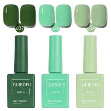 GMUME 3瓶/套 15毫升 森林绿凝胶指甲油，深祖母绿薄荷鼠尾草色，圣帕特里克节春日自然美甲，优雅丛林风，高显色度可卸UV凝胶 - 彩色 - 查看 9