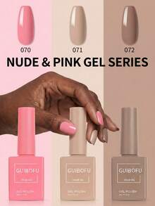 GMUME 3瓶/套 15毫升 粉色和棕色凝胶指甲油，摩卡灰褐色中性裸色，撞色秋冬暖色调，咖啡拿铁拉花，UV LED可卸甲油 - 彩色 - 查看 3