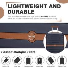 PP Suitcase 20"/24"/28" - Lightweight Hard-Shell Luggage With 4* 360° Wheels, TSA Lock | Hand Luggage & Travel Suitcases - 藏蓝色 - 查看 4