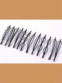 12pcs Multi-Style Invisible Hair Clips, Nape Hair Taming Clips, Black Metal Barrettes, Bun Fixing Clips, Invisible And Unobtrusive, Tame Flyaways, Essential For Commuting And Hairstyling - Black - View 7