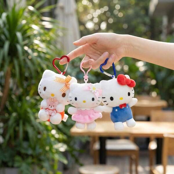  Sanrio Official Licensed Hello Kitty Plush Keychain Collection - Cute Cartoon Pendant Suitable For Backpacks, Handbags, Tote Bags, Student Bags And Suitcases - Soft Plush Accessories In Multiple Designs And Styles - Adorable Collectible For Daily Use, Commuting, Travel Decoration Or Display - Perfect Birthday Surprise