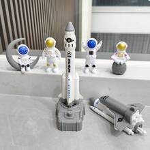 Children's Launchable Rocket, Spacecraft Model, Astronaut Figurine, Suitable For Home & Car Decor, Easter, Christmas, New Year, Birthday Gifts - White - View 9