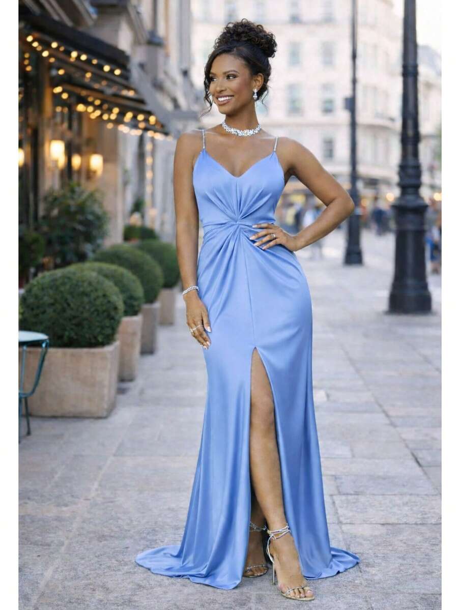 Bridesmaid Dress 71 I Use Day And Night Olive Royal Black Fuchsia Serenity Lilac Emerald Green Rose Royal Olive Green - Màu xanh nhạt - Xem 1