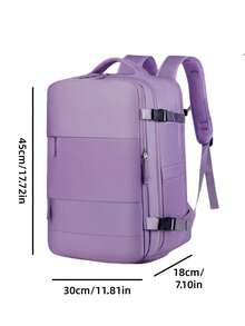 Mochila expandible, bolsa escolar de gran capacidad para hombres, equipaje para viajes de negocios, mochila, bolsa de viaje, bolso para computadora de mujer - Morado Violeta - Ver 5